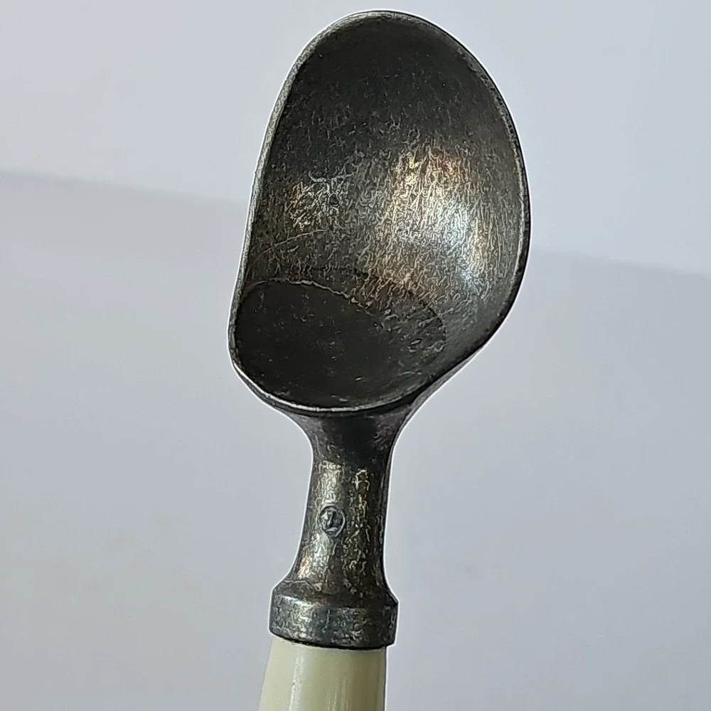 Vintage EKCO Ice Cream Scoop Fluted Cream Handle Metal Head Retro Kitchen Tool‎